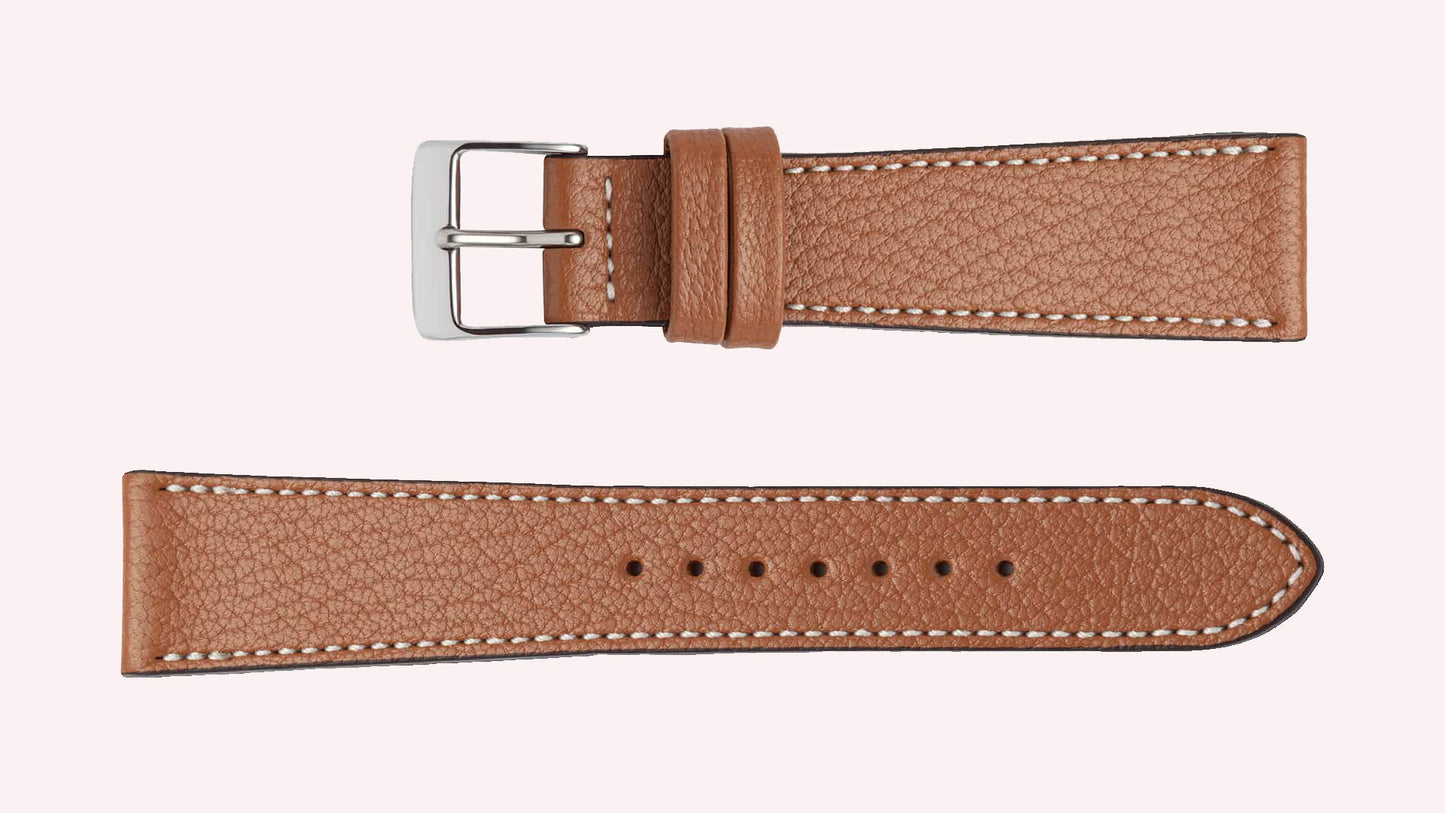 bracelet Goat cuir chèvre lumeville montre vintage marron whisky