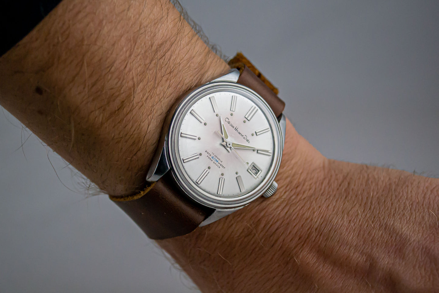 Citizen Homer Date Jumbo 1601 lumeville montre vintage