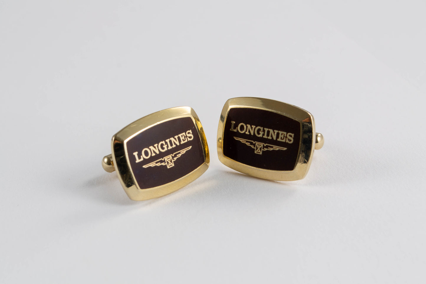 Longines - Boutons de manchette en laque chocolat