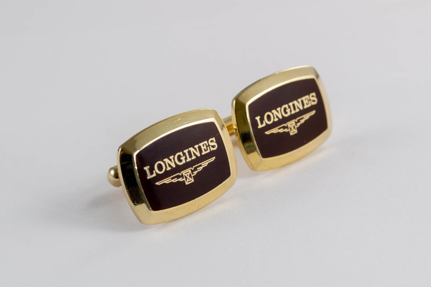 Longines - Boutons de manchette en laque chocolat