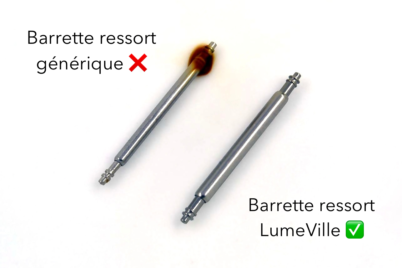 barrette ressort pompe montre qualité inox 316l premium lumeville montre vintage