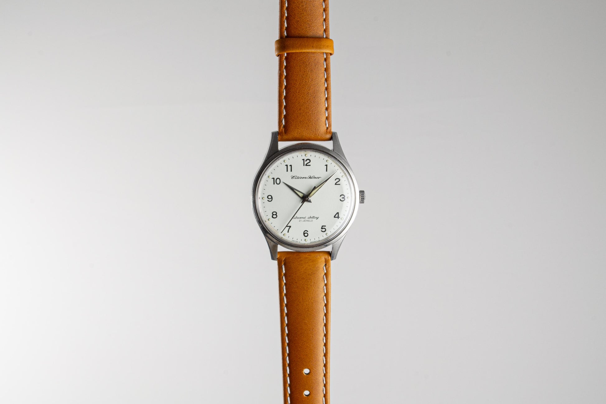 montre vintage Citizen Homer Second Setting Railway JNR lumeville