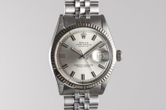 montre vintage Rolex Datejust 1601 Wide Boy lumeville
