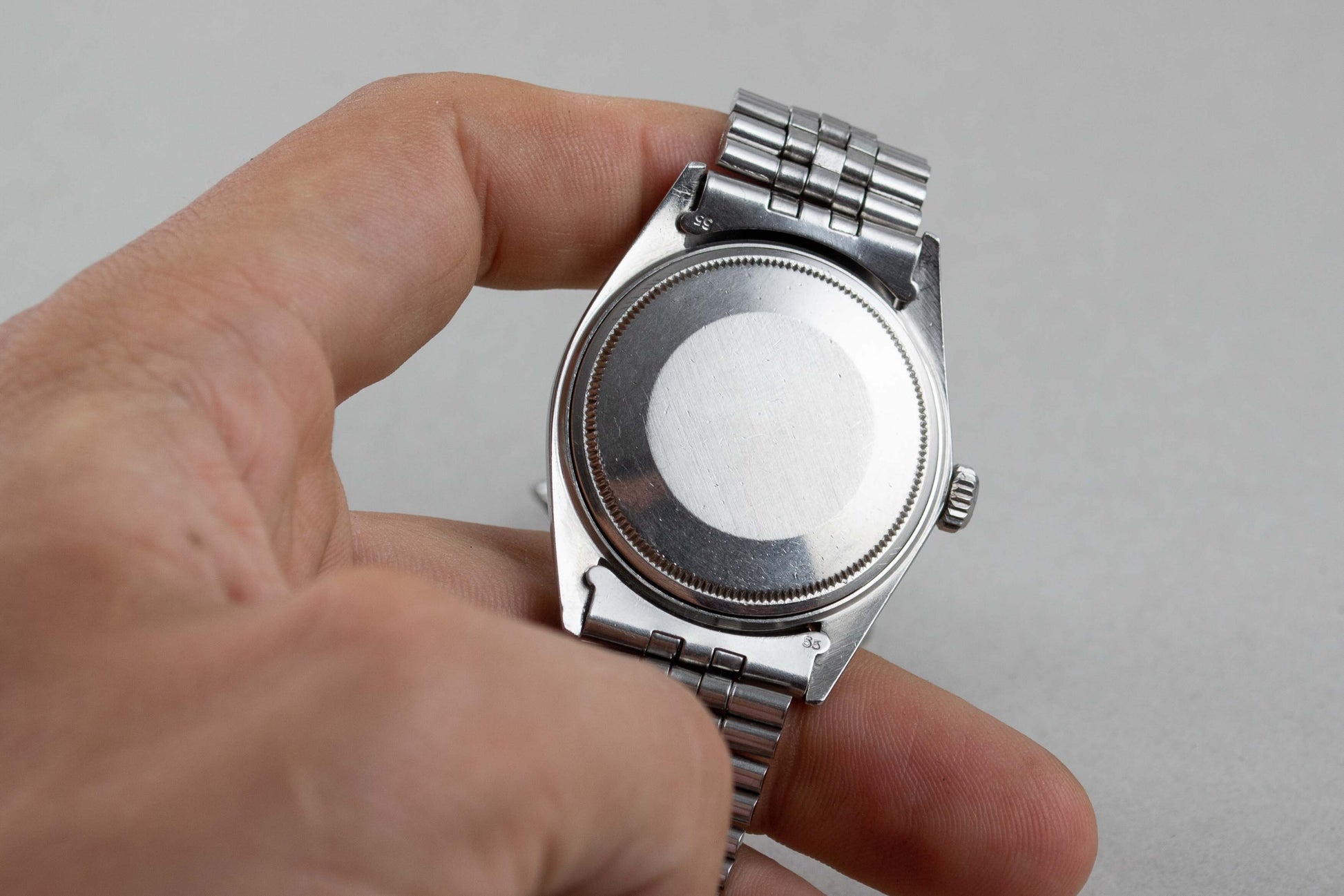 montre vintage Rolex Datejust 1601 Wide Boy lumeville