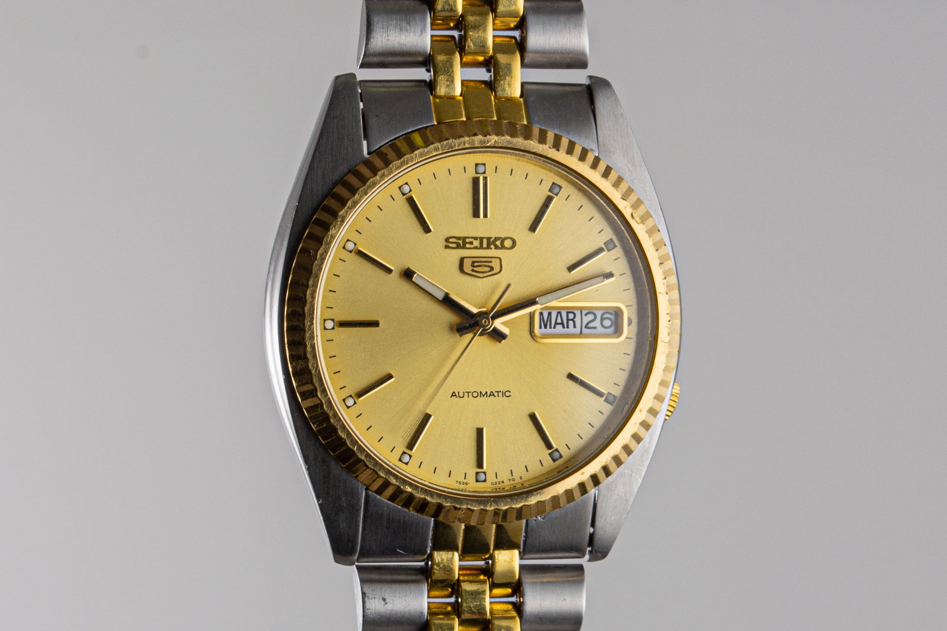 montre vintage Seiko "Datejust" SNXJ92 Or Acier lumeville