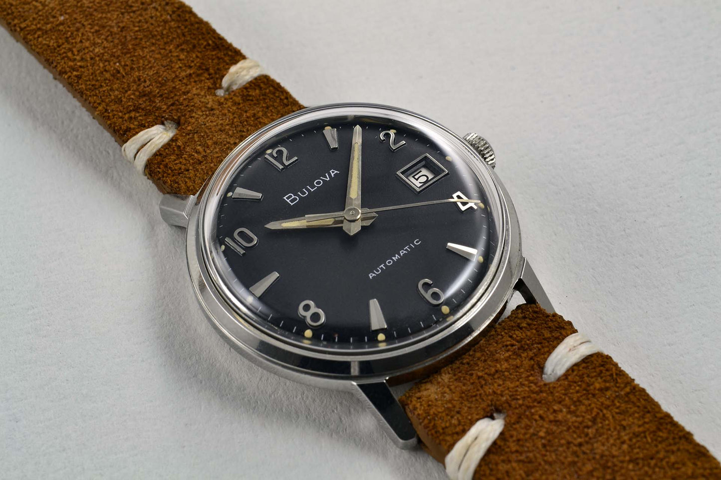Bulova Black Matte Dial / Puffy Tritium hands - 1967 - LumeVille