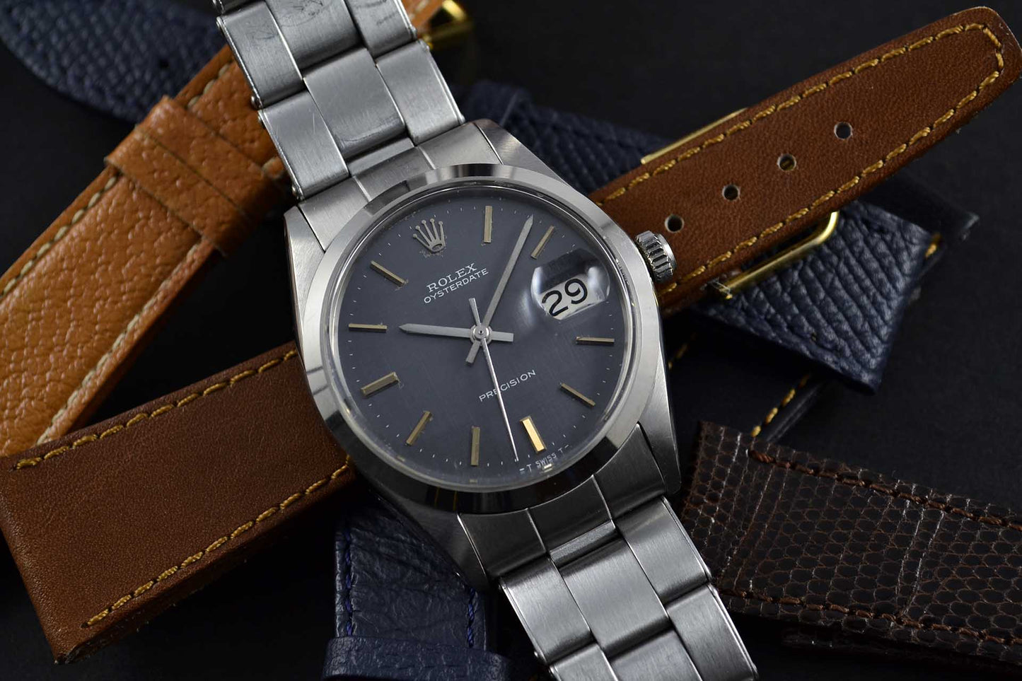 lumeville Rolex 6694 Oyster Precision Grey linen montre vintage