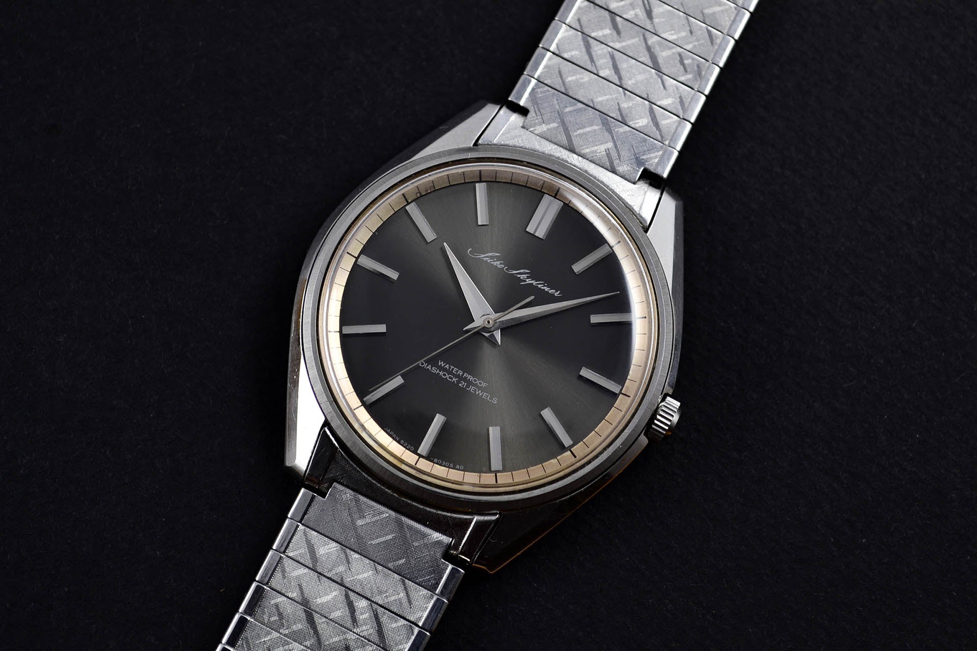 lumeville montre vintage Seiko Skyliner Gris Ardoise 6220-8010