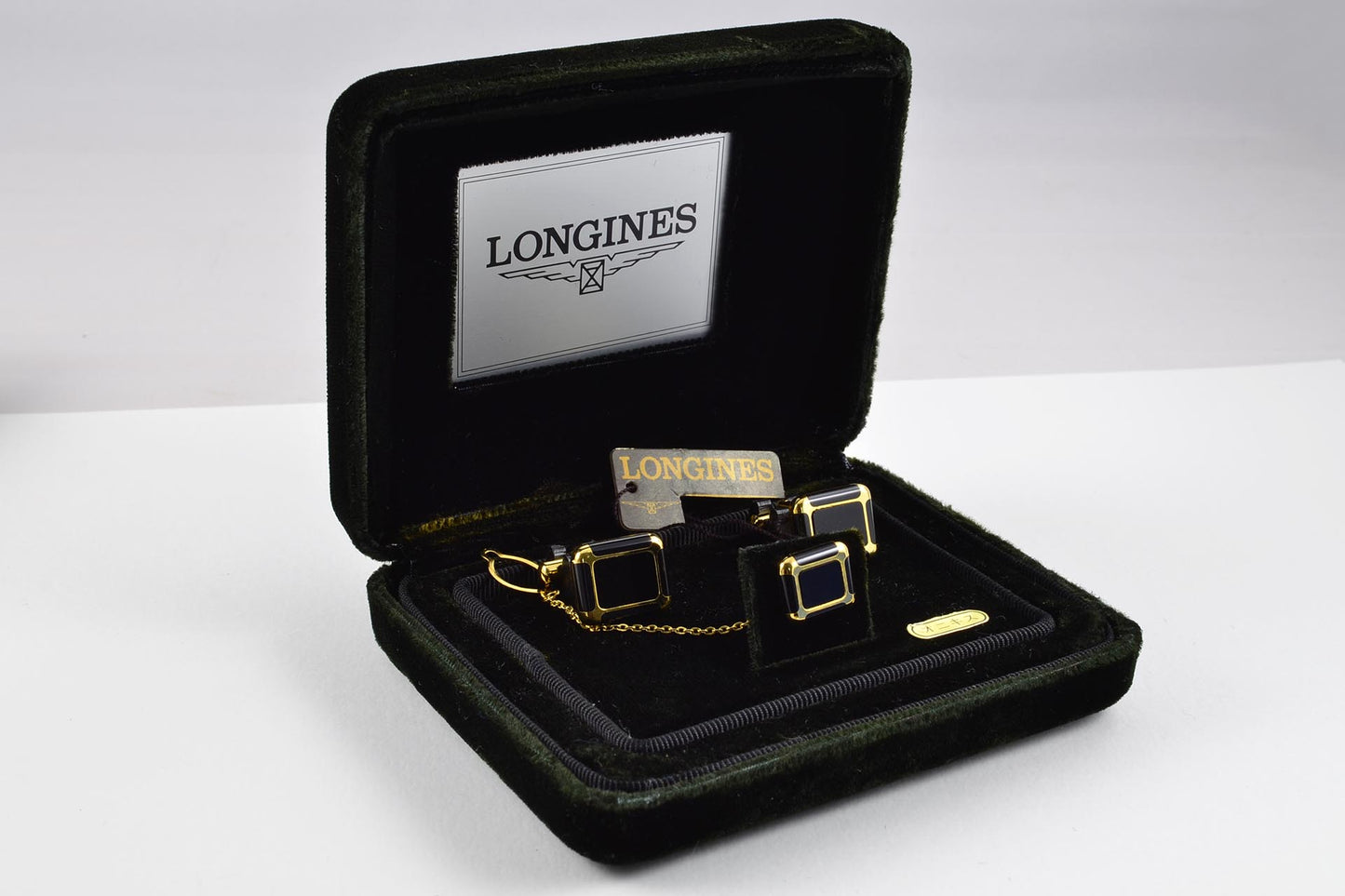 Longines - Boutons de manchette et bouton de col en onyx - LumeVille