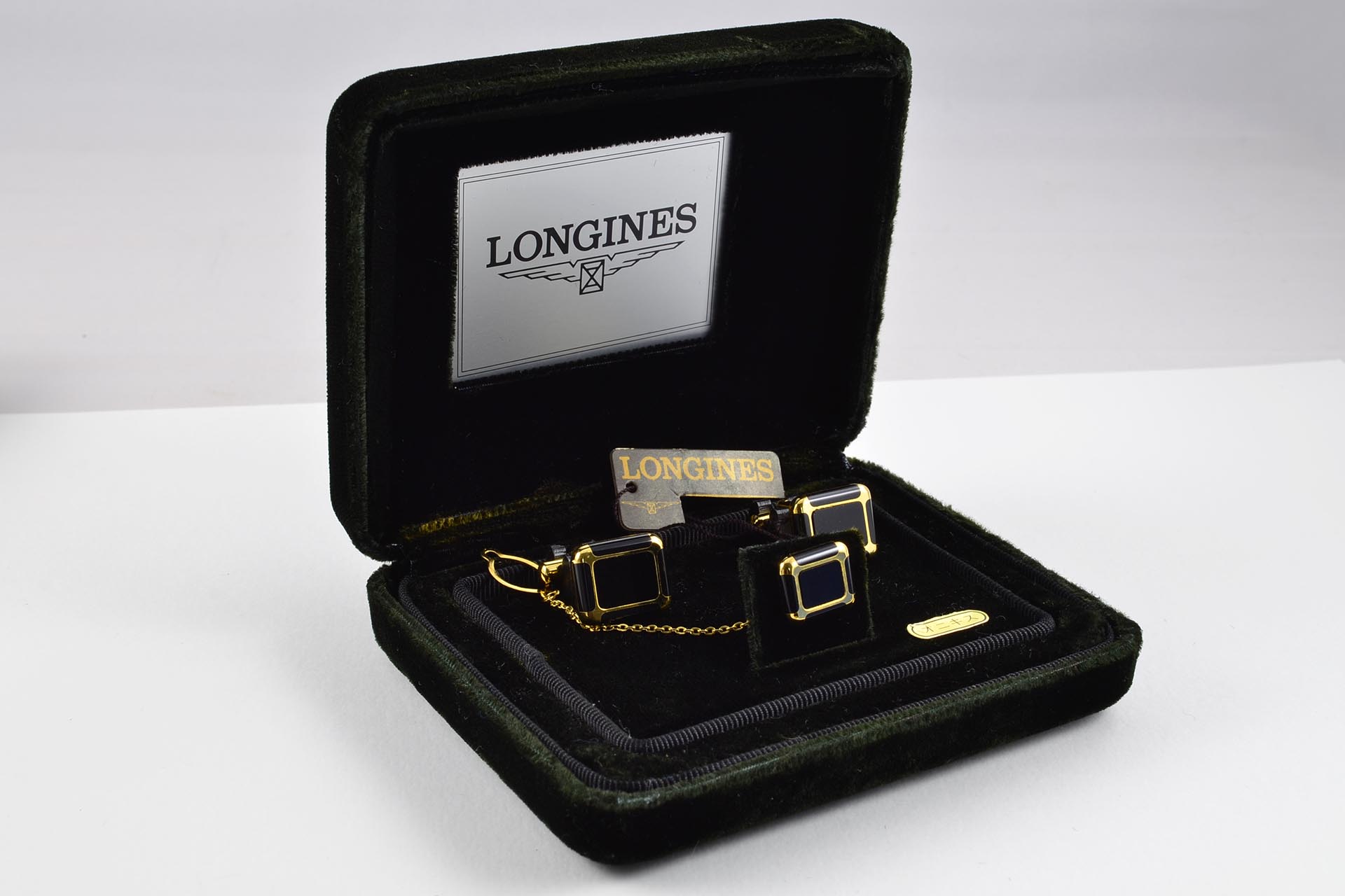 Longines - Boutons de manchette et bouton de col en onyx - LumeVille