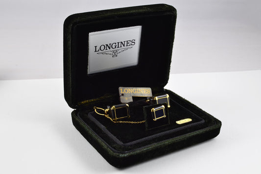 Longines - Boutons de manchette et bouton de col en onyx - LumeVille
