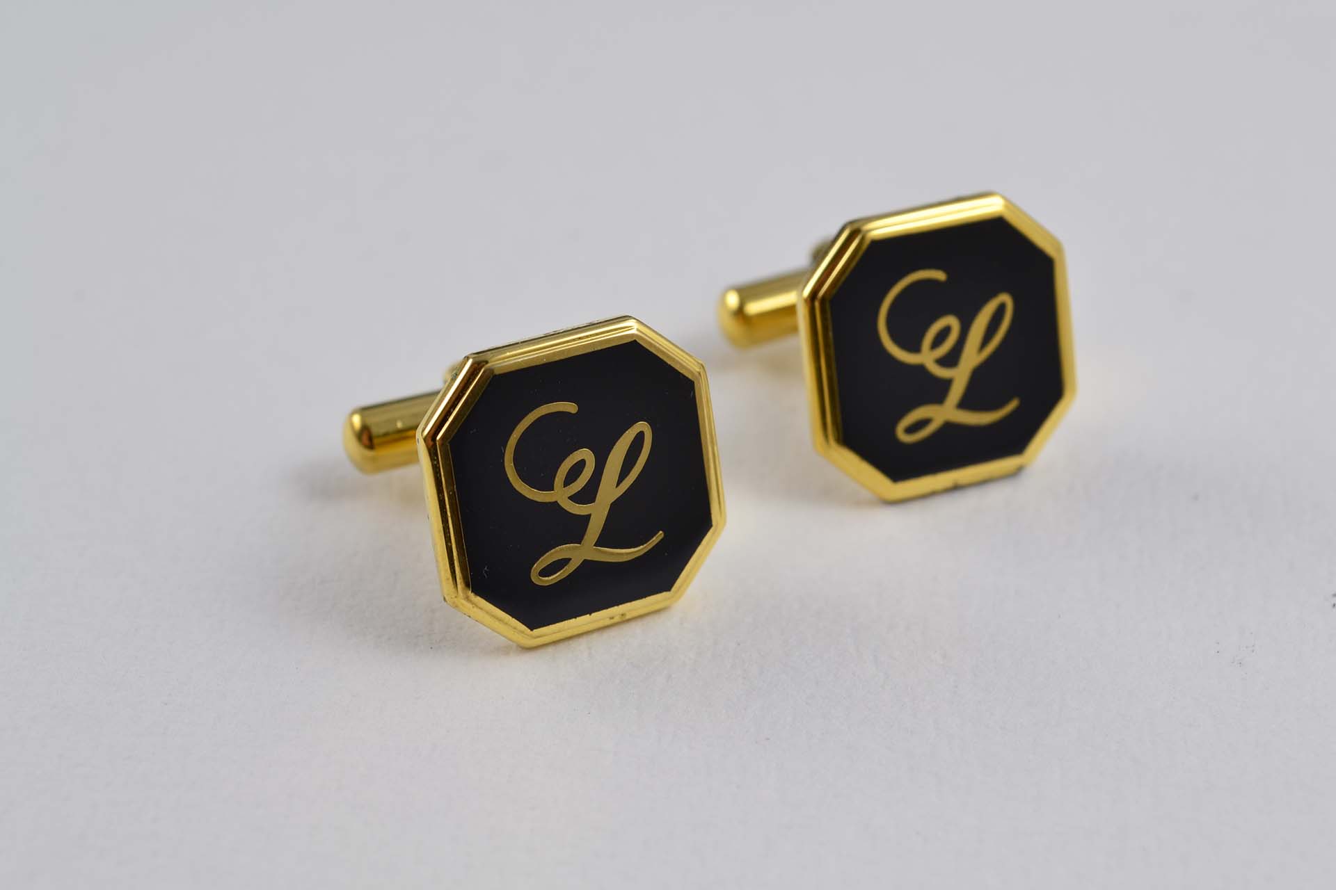 Longines - Boutons de manchette et bouton de col "L" en laque - LumeVille