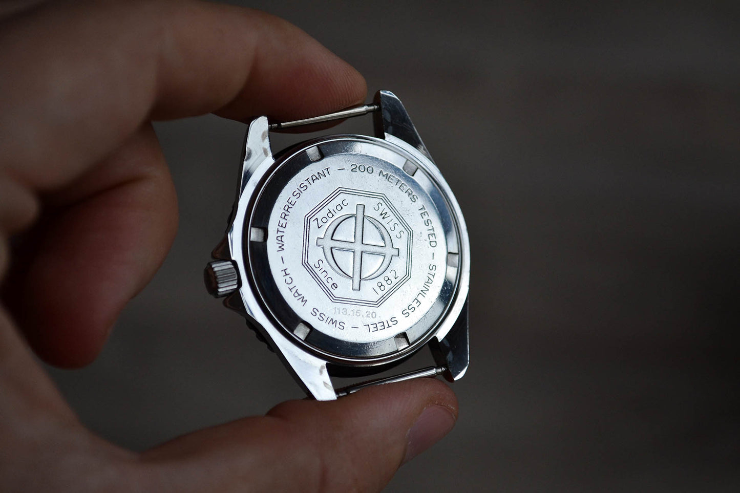 zodiac 113.15.20 Red Dot Diver Blue lumeville montre vintage