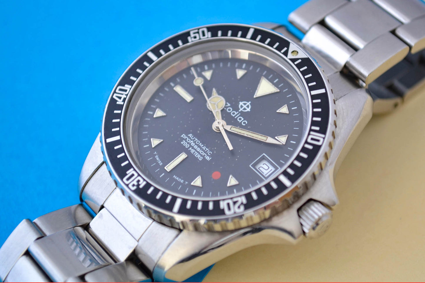 zodiac diver red dot 113.13.30 lumeville montre vintage