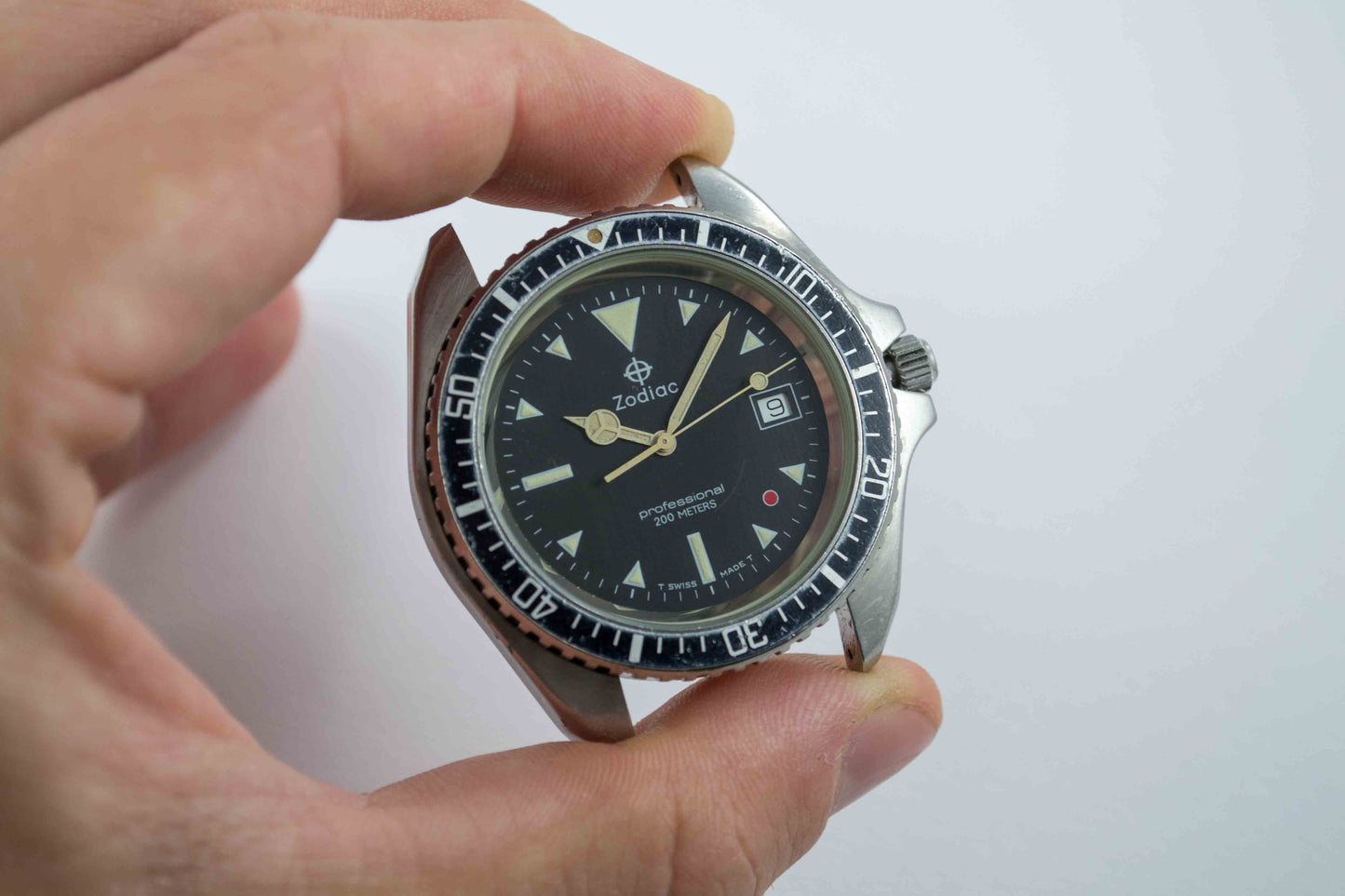 Zodiac Diver Red Dot Jumbo 106.21.03 lumeville montre vintage