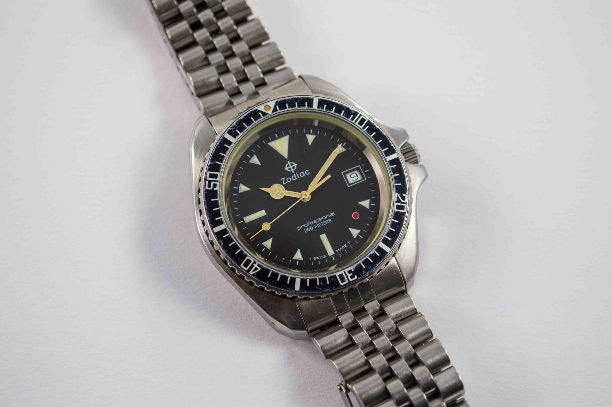 Zodiac Diver Red Dot Jumbo 106.21.03 lumeville montre vintage