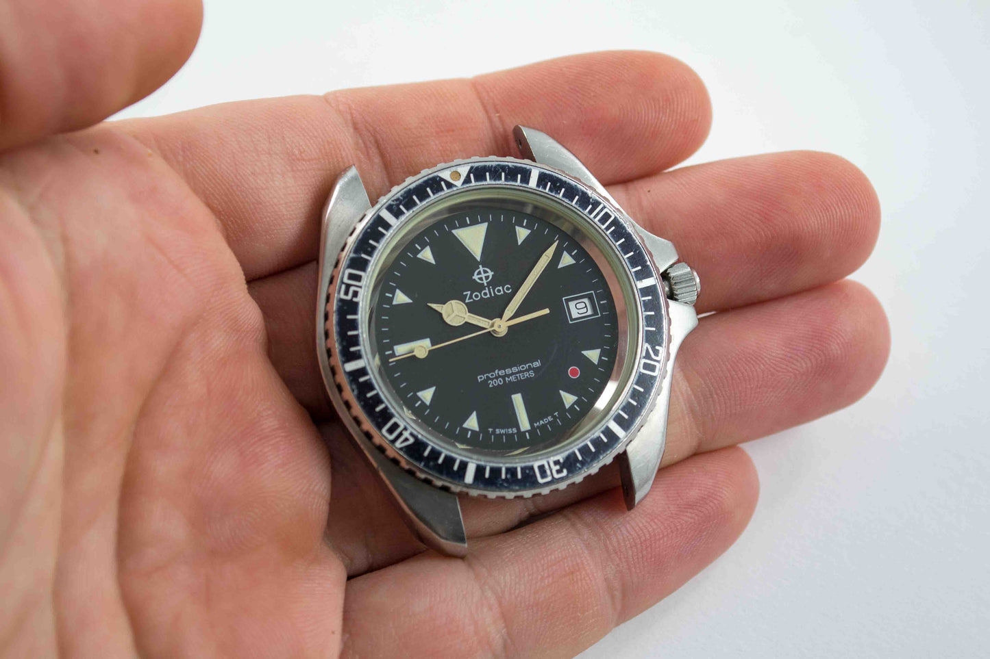 Zodiac Diver Red Dot Jumbo 106.21.03 lumeville montre vintage