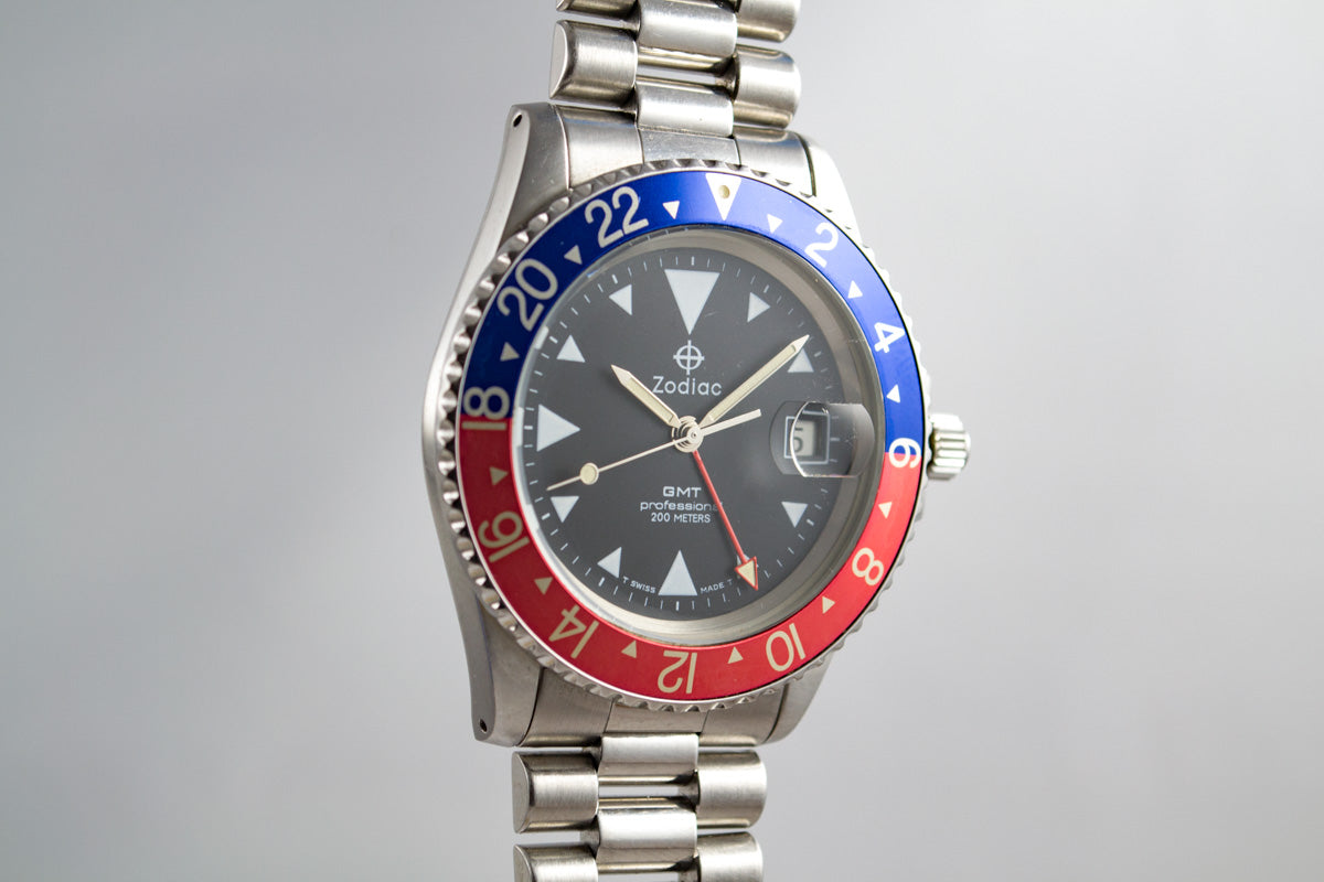 Zodiac GMT Pepsi 806.21.03 lumeville montre vintage