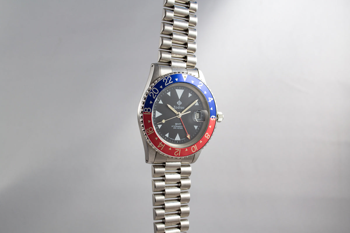 Zodiac GMT Pepsi 806.21.03 lumeville montre vintage