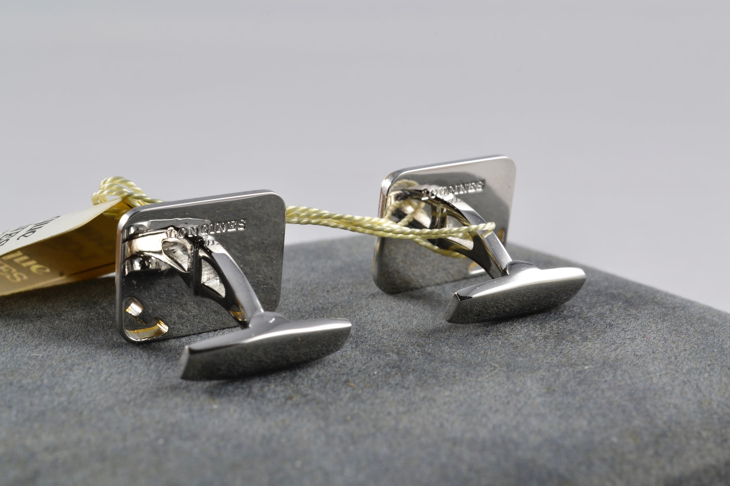 Boutons de manchette Longines pierre d'onyx fin 1980 - LumeVille