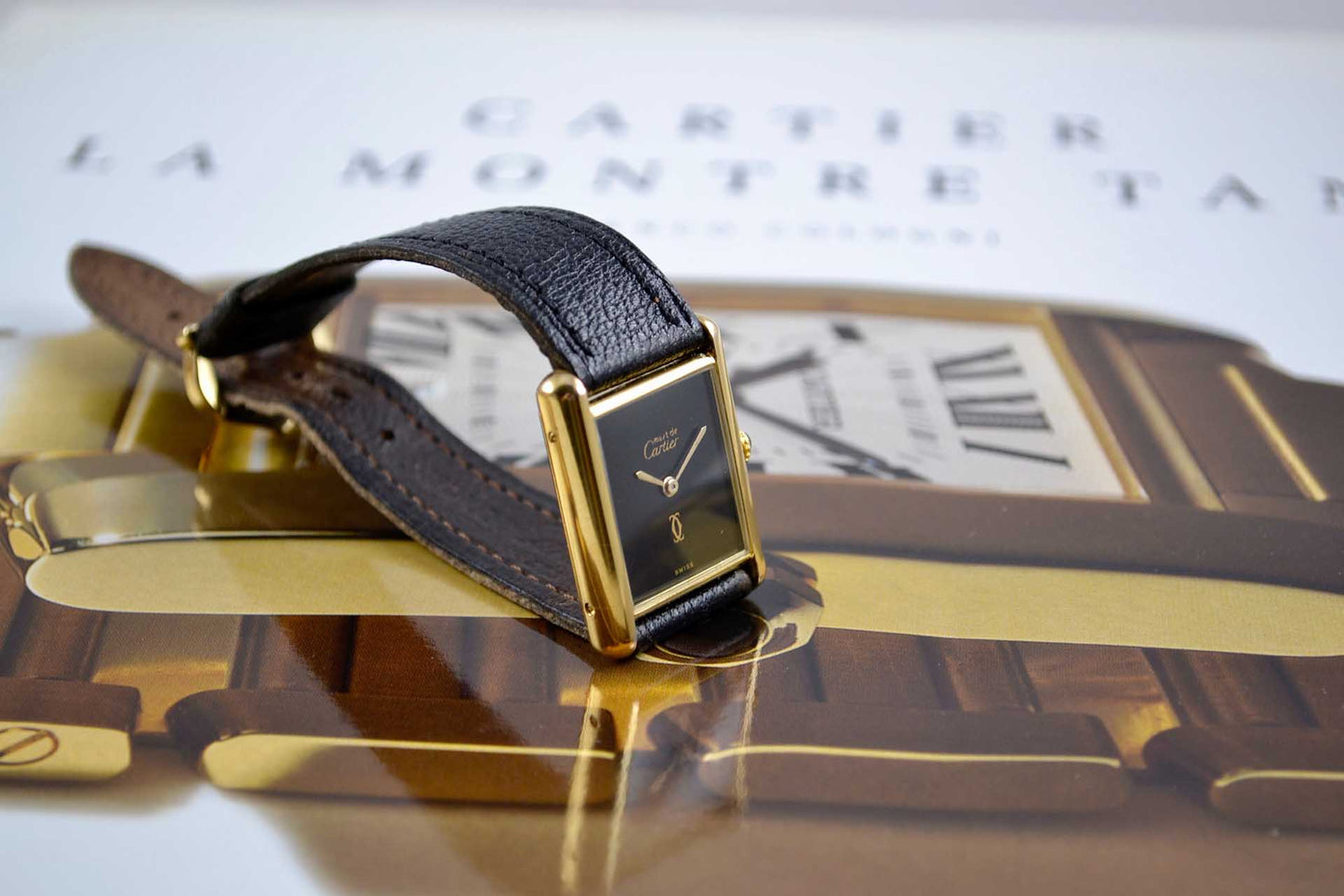 Must de Cartier Tank Homme mécanique onyx vers 1977 - LumeVille