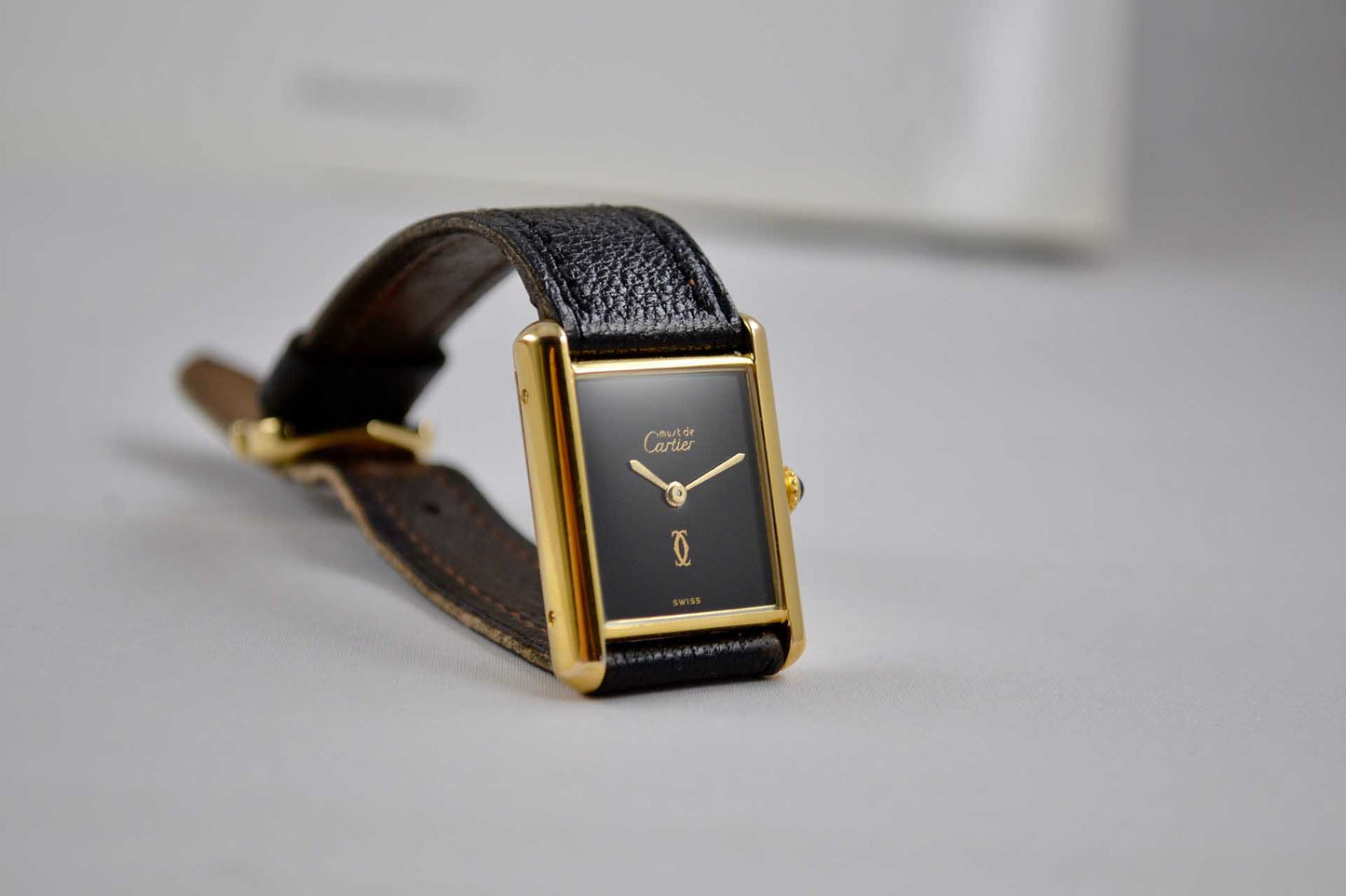 Must de Cartier Tank Homme mécanique onyx vers 1977 - LumeVille