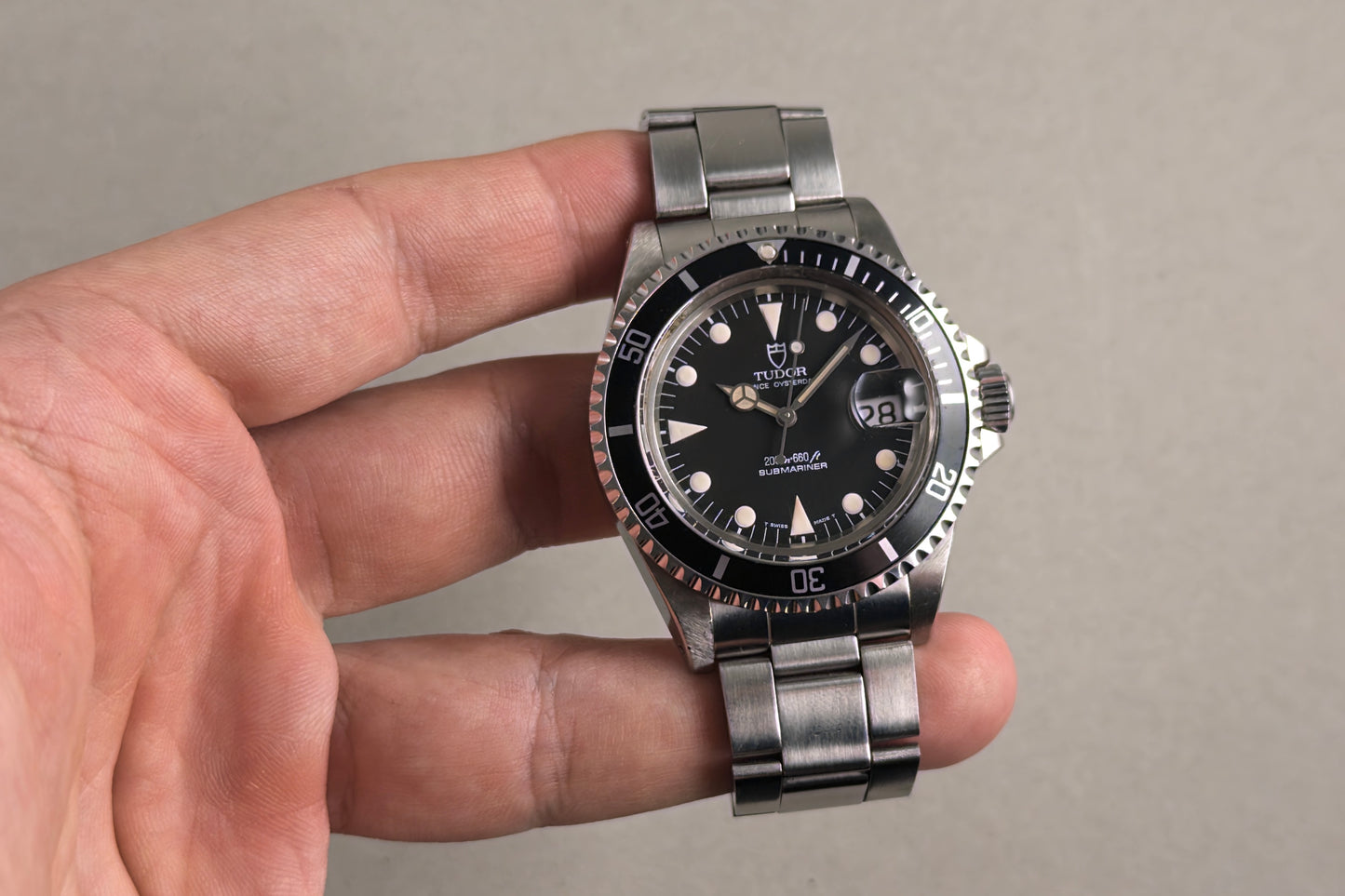Tudor Submariner ref. 79090 1995 black tritium vintage dive watch Lumeville vintage watch
