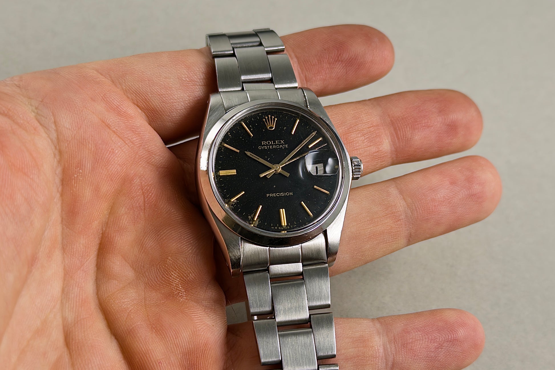 Rolex Oysterdate Precision 6694 gilt stardust dial 1967 - vintage Rolex watch