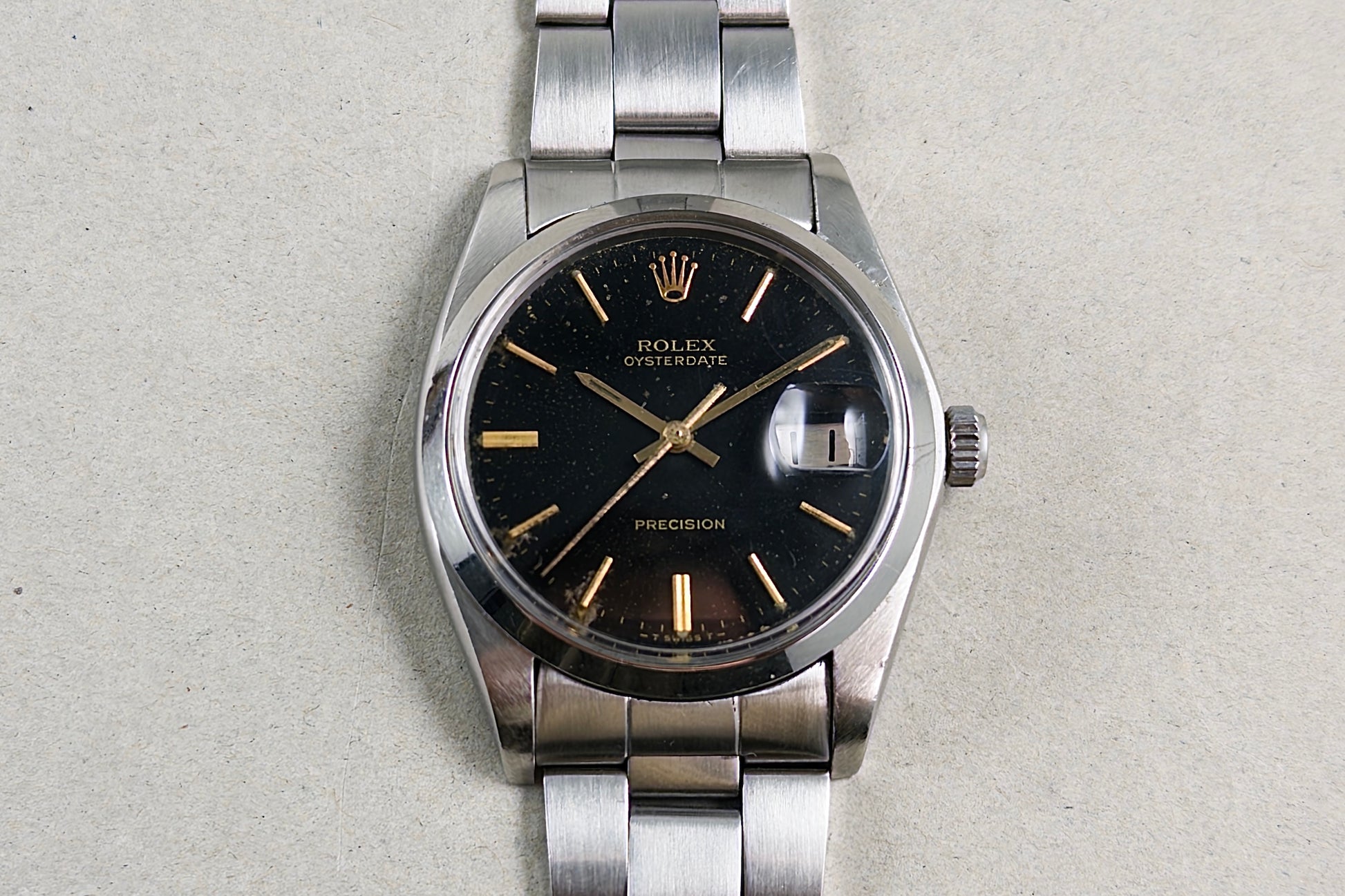 Rolex Oysterdate Precision 6694 gilt stardust dial 1967 - vintage Rolex watch