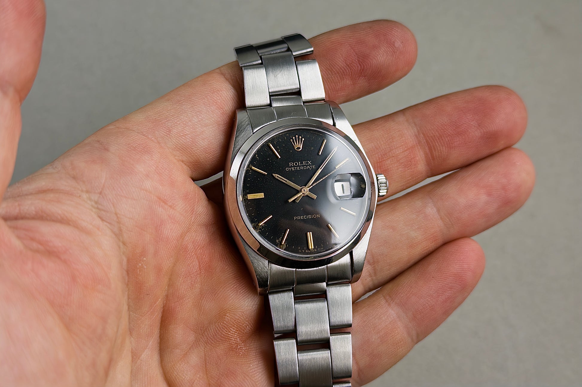 Rolex Oysterdate Precision 6694 gilt stardust dial 1967 - vintage Rolex watch