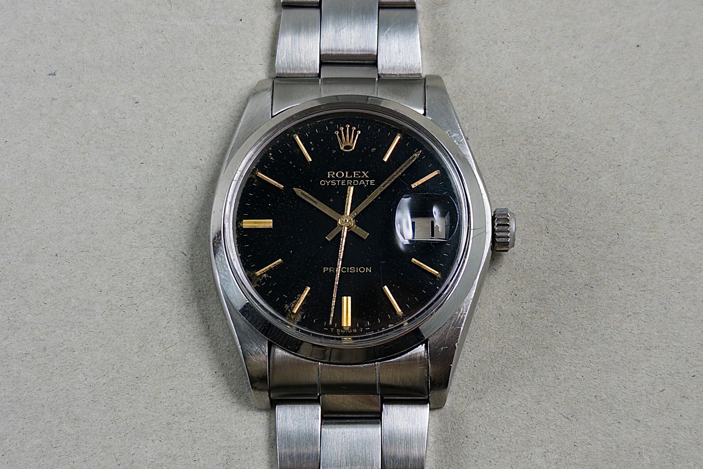 Rolex Oysterdate Precision 6694 gilt stardust dial 1967 - vintage Rolex watch