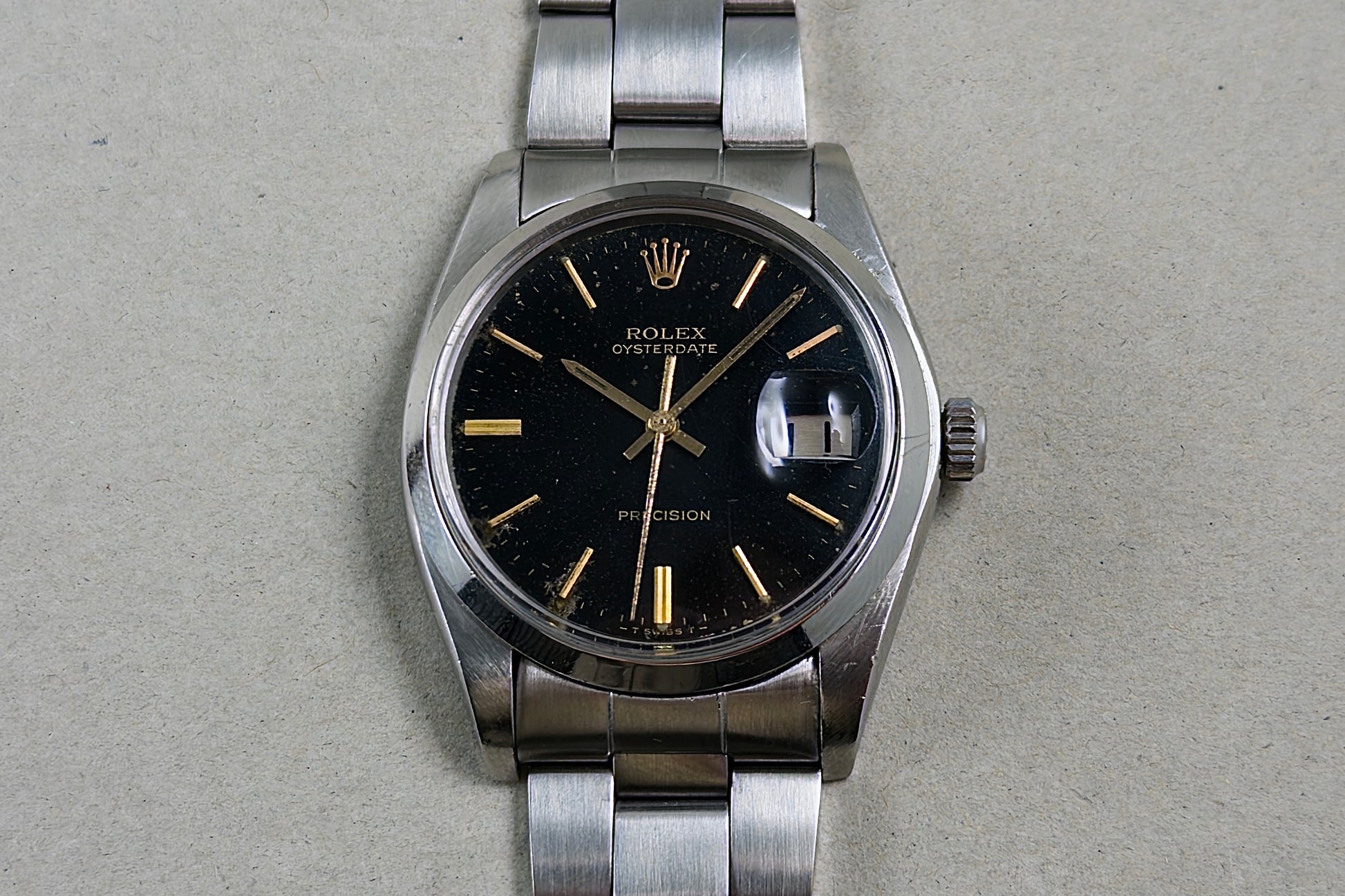 Rolex Oysterdate Precision 6694 gilt stardust dial 1967 - vintage Rolex watch