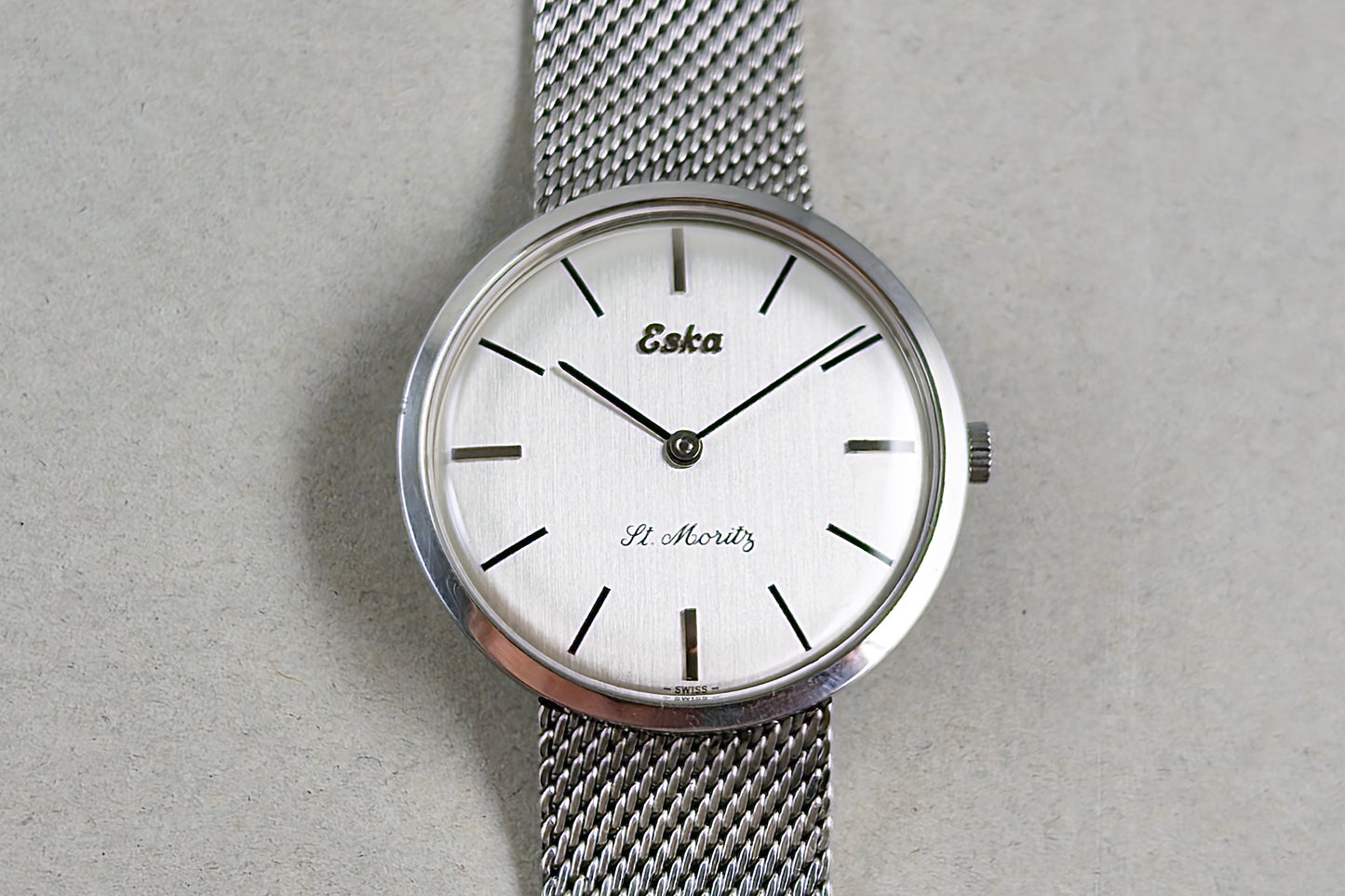 Eska St. Moritz 10-128 ultra-thin dress watch 1960s - vintage Swiss watch