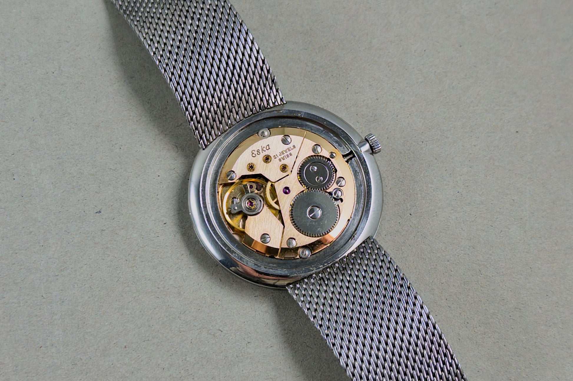 Eska St. Moritz 10-128 ultra-thin dress watch 1960s - vintage Swiss watch