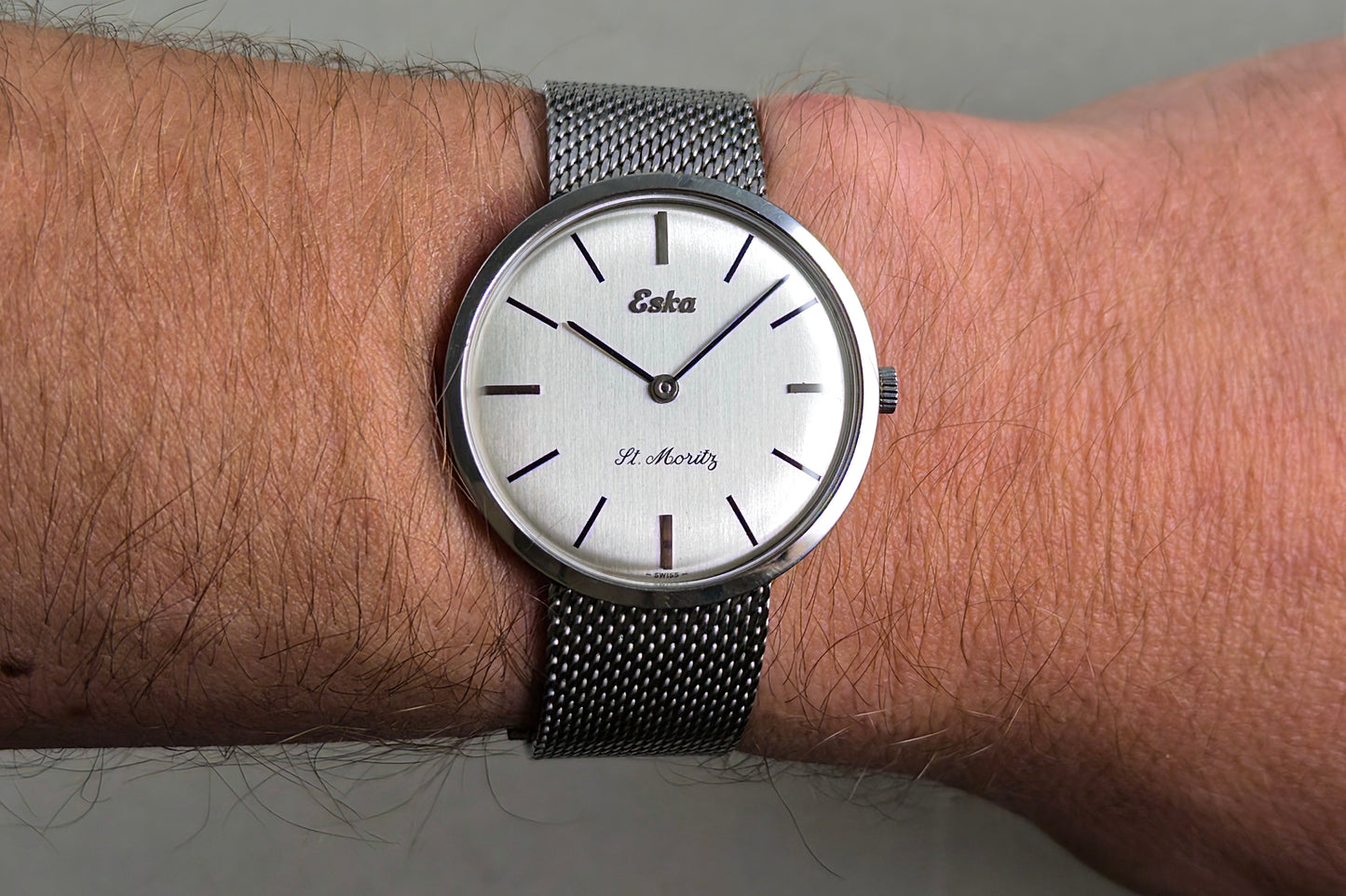 Eska St. Moritz 10-128 ultra-thin dress watch 1960s - vintage Swiss watch