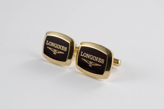 Longines - Boutons de manchette en laque chocolat