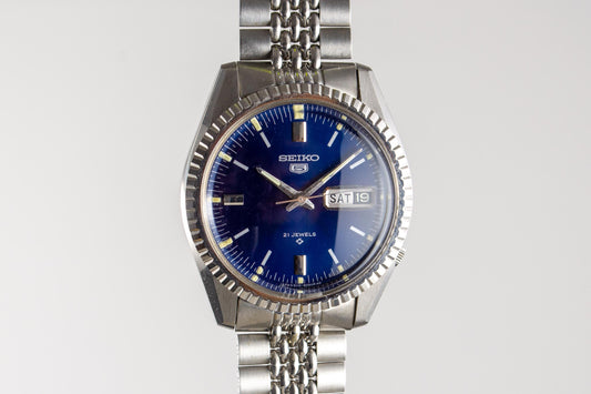 Seiko 5 6119-8030 Bleue lumeville montre vintage