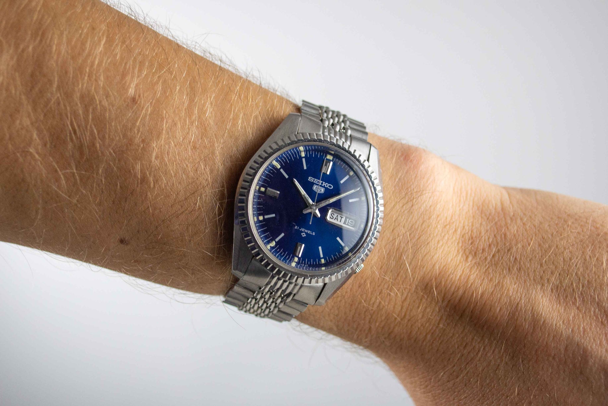 Seiko 5 6119-8030 Bleue lumeville montre vintage