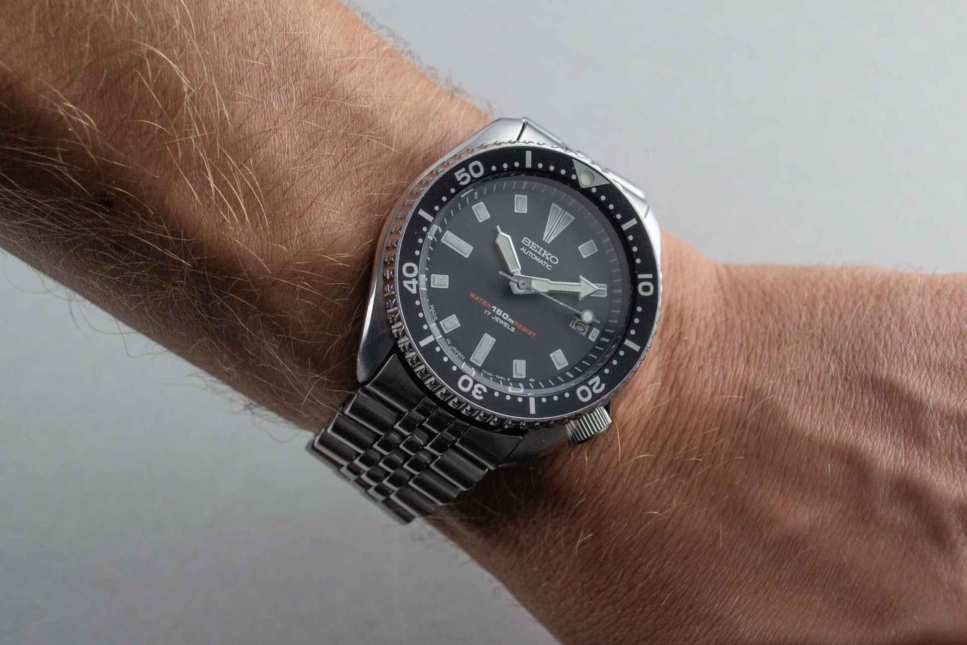 lumeville montre vintage Seiko Diver 7002-7001 JDM patine plongee icone