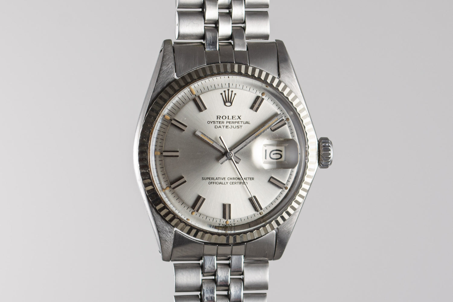 montre vintage Rolex Datejust 1601 Wide Boy lumeville