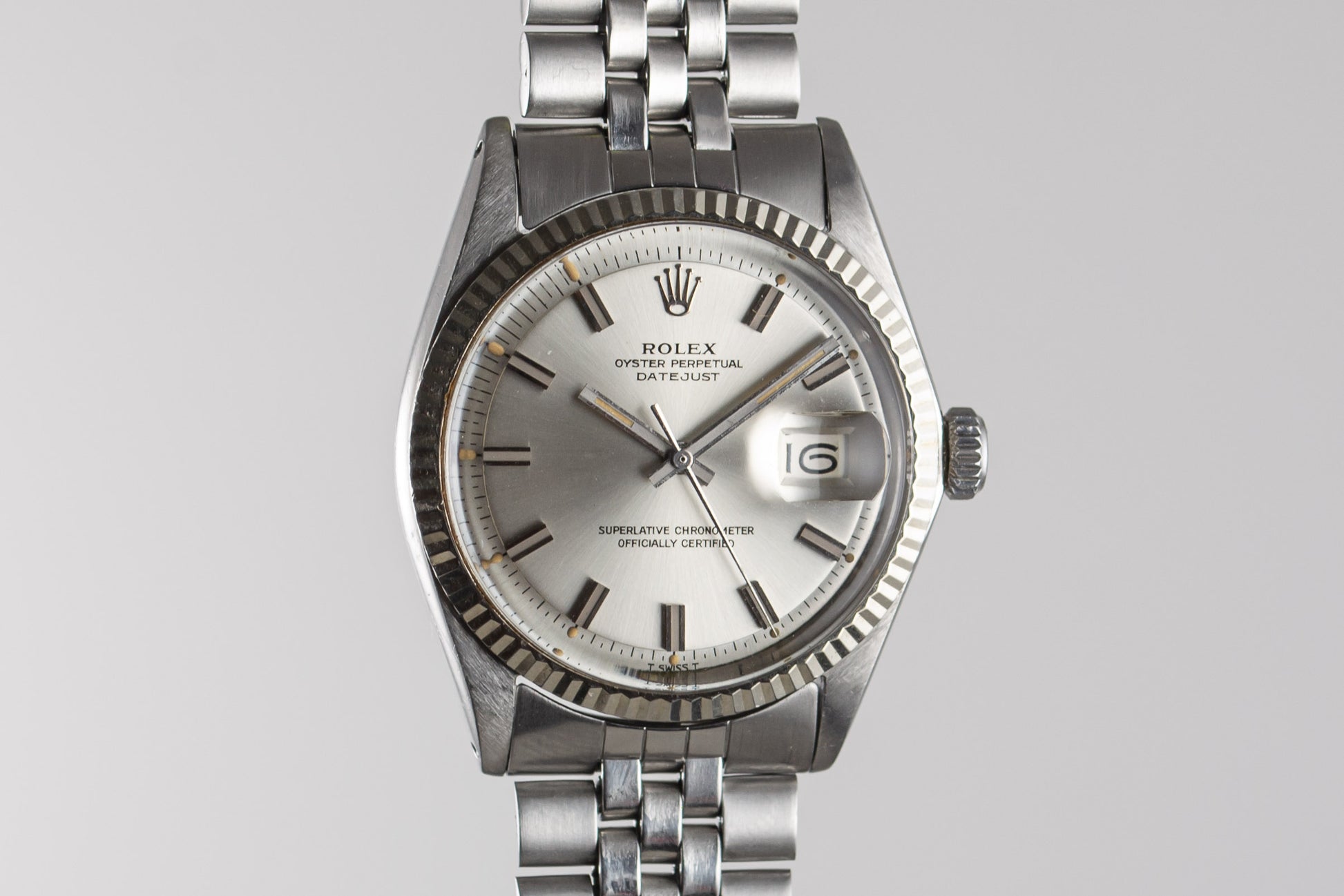montre vintage Rolex Datejust 1601 Wide Boy lumeville