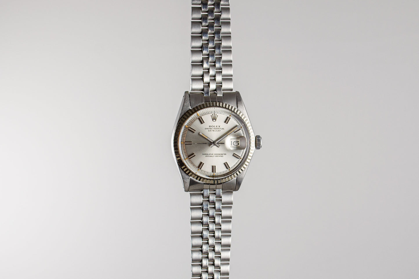 montre vintage Rolex Datejust 1601 Wide Boy lumeville