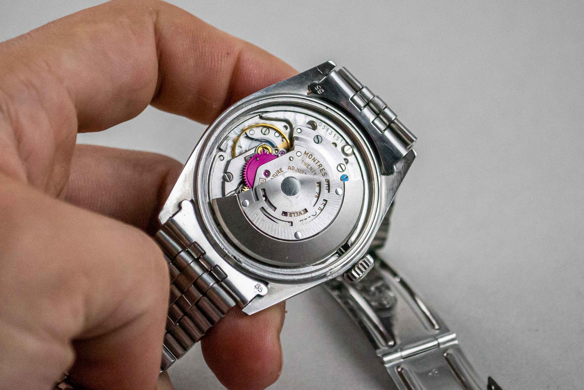 montre vintage Rolex Datejust 1601 Wide Boy lumeville