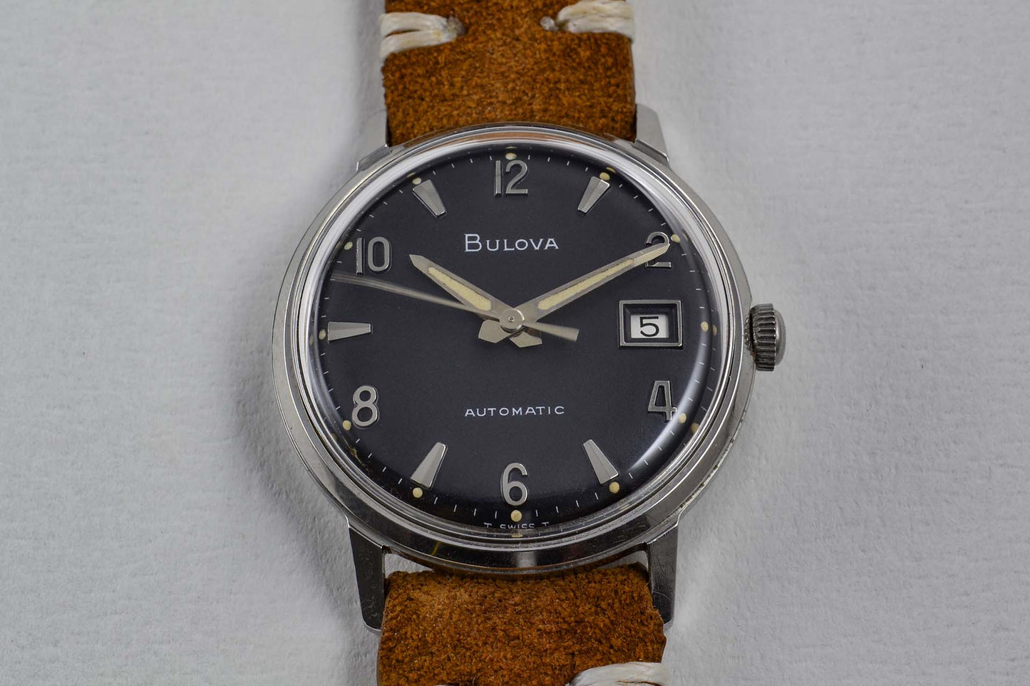 Bulova Black Matte Dial / Puffy Tritium hands - 1967 - LumeVille