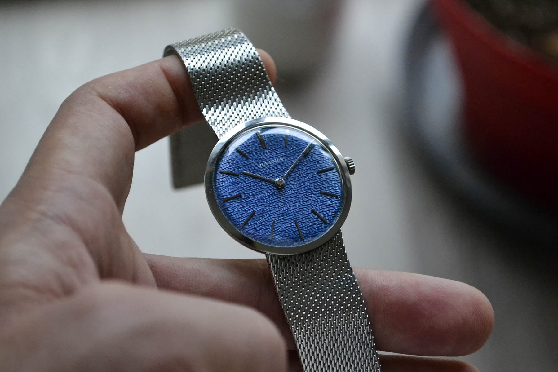 Juvenia Slim "Vagues Bleues" 7001 lumeville montre vintage