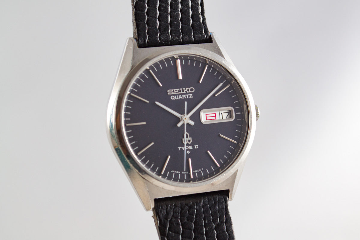 Seiko Quartz JDM Bleue Type II 7546-8000 lumeville montre vintage